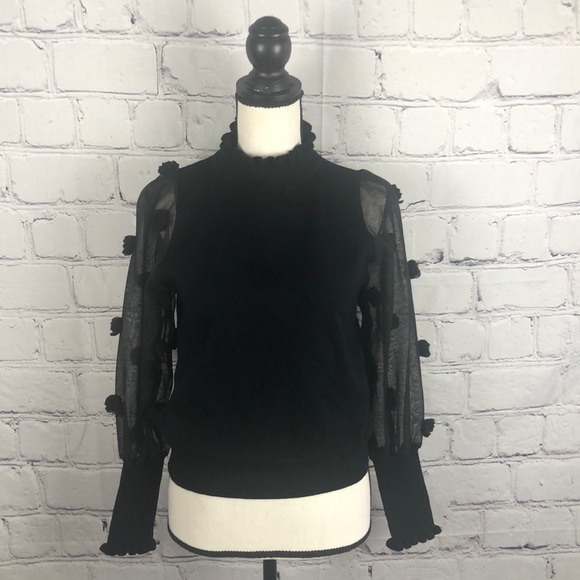 NWOT TWEE Decorative Black Sweater Sz M - Picture 1 of 6